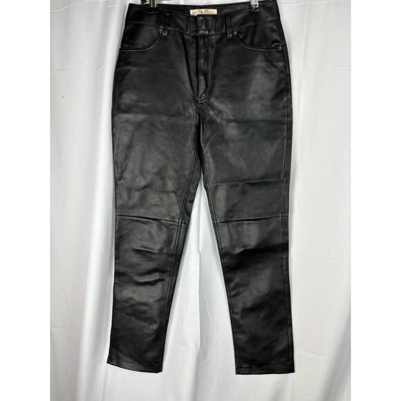 Free‎ people We The Free faux leather vegan black crop skinny pants size 25 READ - Picture 1 of 14